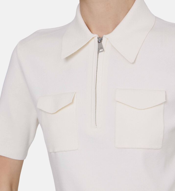 Short-sleeve Zip Closure Cardigan