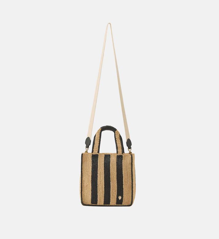Striped Woven Tote Bag