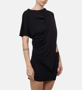 Metal-detail Draped Mini Dress