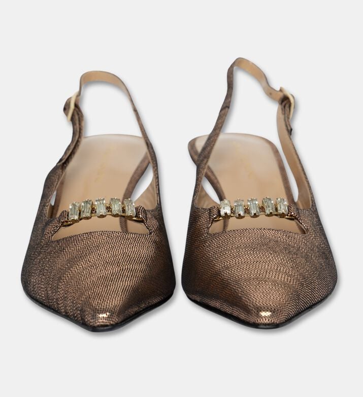 Baldinini Metallic Slingback Kitten Heels, Packshot View