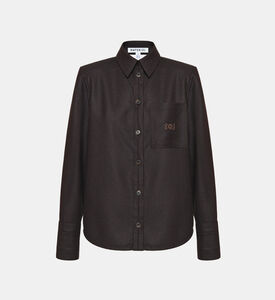 قميص بلوغو بلون الخشب مفتوح الظهر