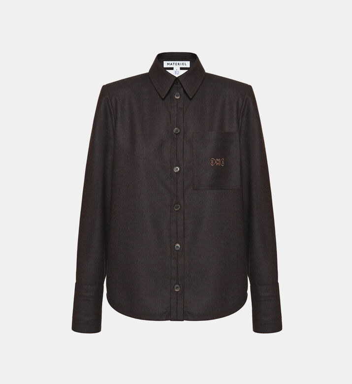 قميص بلوغو بلون الخشب مفتوح الظهر