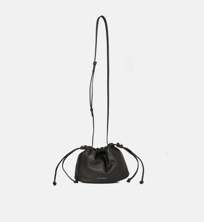 Strathberry Charlotte Drawstring Closure Bag, Black, Packshot View
