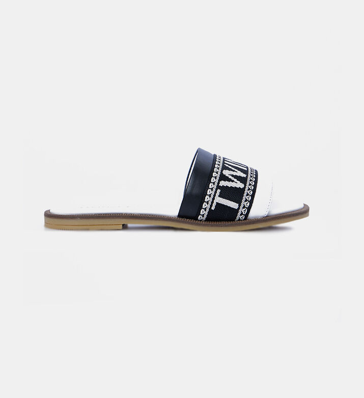 Embroidered-logo Flat Slippers