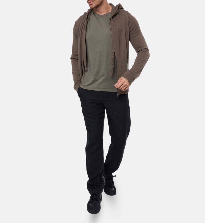 Vince Crewneck Long-sleeve Sweater, Olive, L, Model View