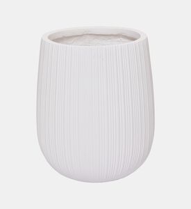 Fiber Clay Ribbed Planter