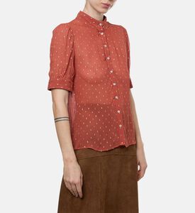 Ba and Sh All-over Print Short-sleeve Shirt, Brick, M, Model View