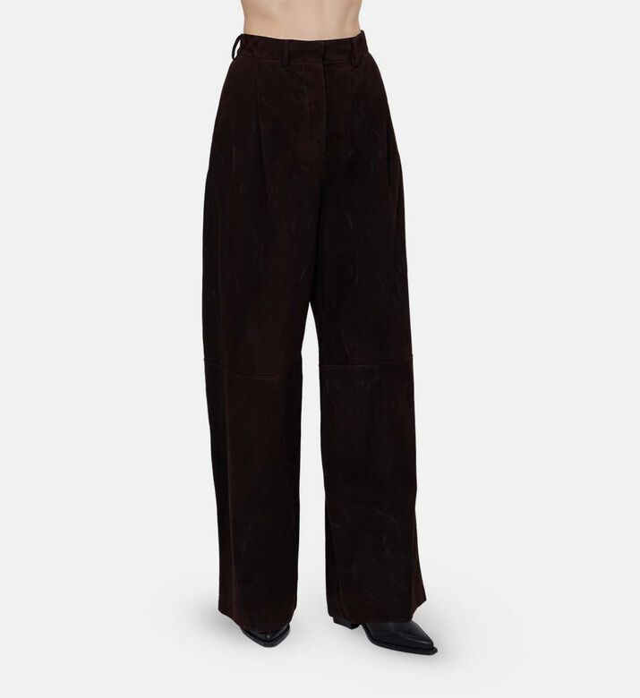 Suede High-waisted Wide-leg Pants Suede High-waisted Wide-leg Pants