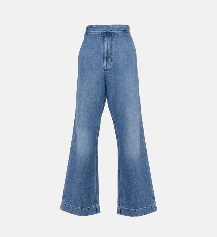 Banded Waist Flared Denim Pants Banded Waist Flared Denim Pants