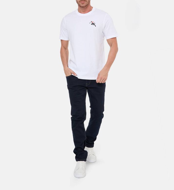 Diesel Graphic-print Crewneck T-shirt, White, S, Model View