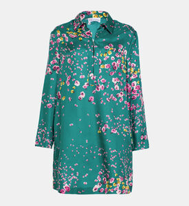 Rose Printed Floating Silk Dress