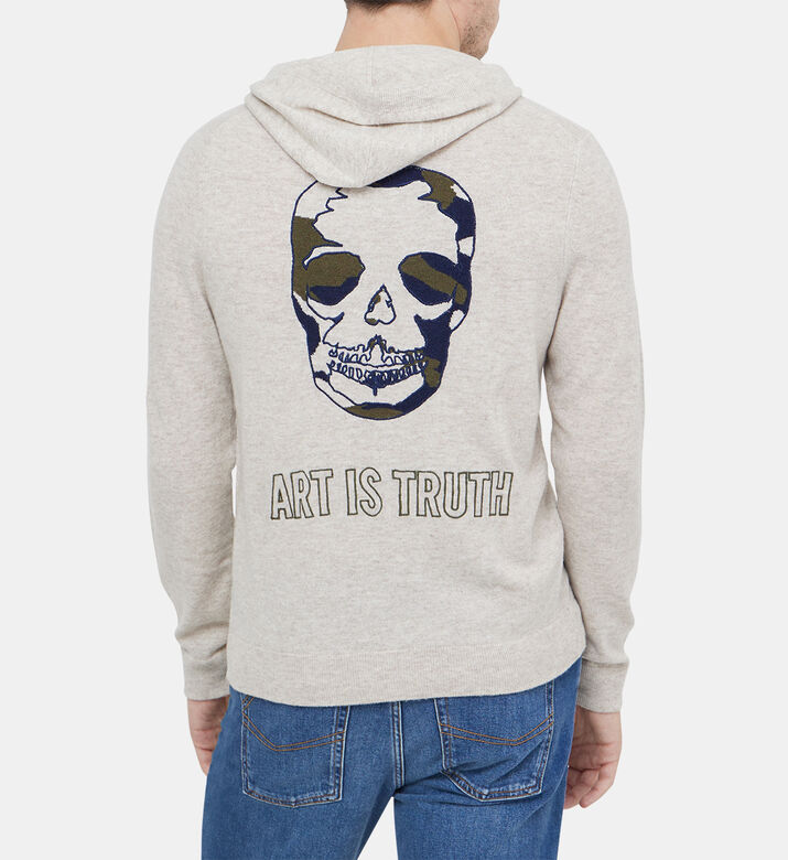 Skull Wool-blend Knitted Hoodie