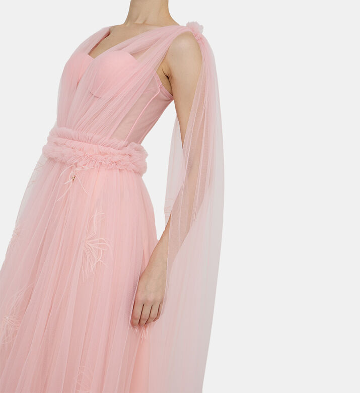 Sleeveless Tulle Skirt Maxi Dress