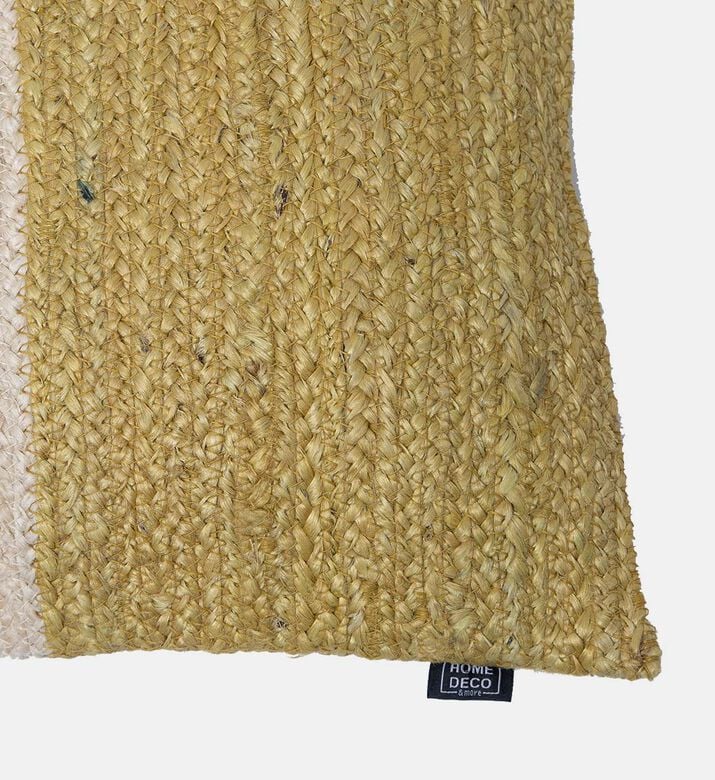 Toffy Jute Fabric Square Filled And Vaccumed Cushion