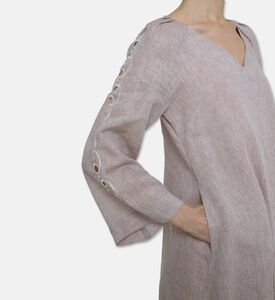 Beatrice B Linen V-neck Maxi Dress, Model View