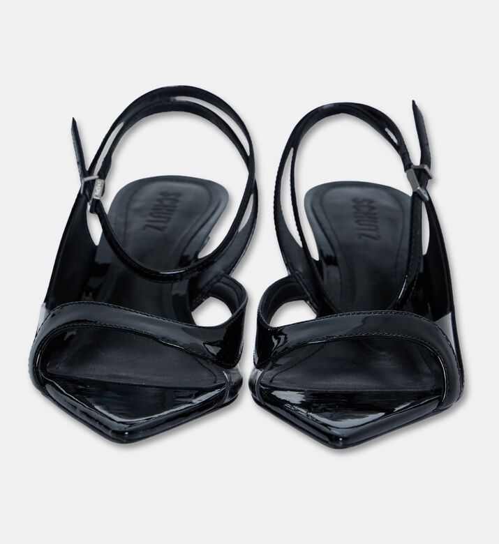 Schutz Patent Strap Kitten-heel Sandals, Black, Eu-39, Packshot View