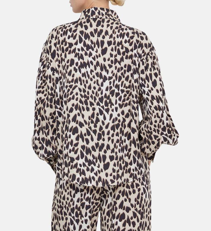 قميص فيسكوز على شكل قلب النمر