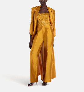 معطف فاخر مزين بتطريزات زهرية