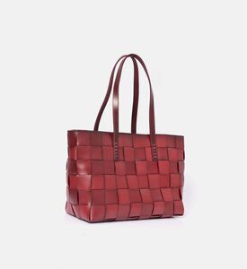 Dragon Diffusion Japan Handwoven Leather Tote Bag, Burgundy, Packshot View