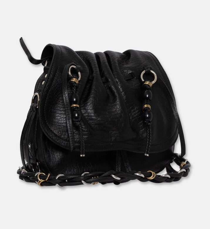 Isabel Marant Bolton Beaded Ruched Shoulder Bag, Black, Packshot View