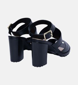 Block Heel Strip Cutout Sandals Block Heel Strip Cutout Sandals