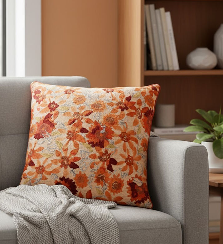 Home Deco and More Dahlia Square-shape Cushion, Packshot View