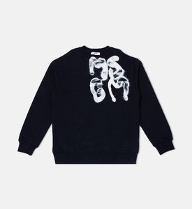 سويت شيرت قطن بطبعة شعار