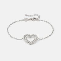 Lovecloud Cubic Zirconia Heart Silver Bracelet