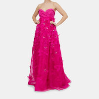 Flower-applique Maxi Gown