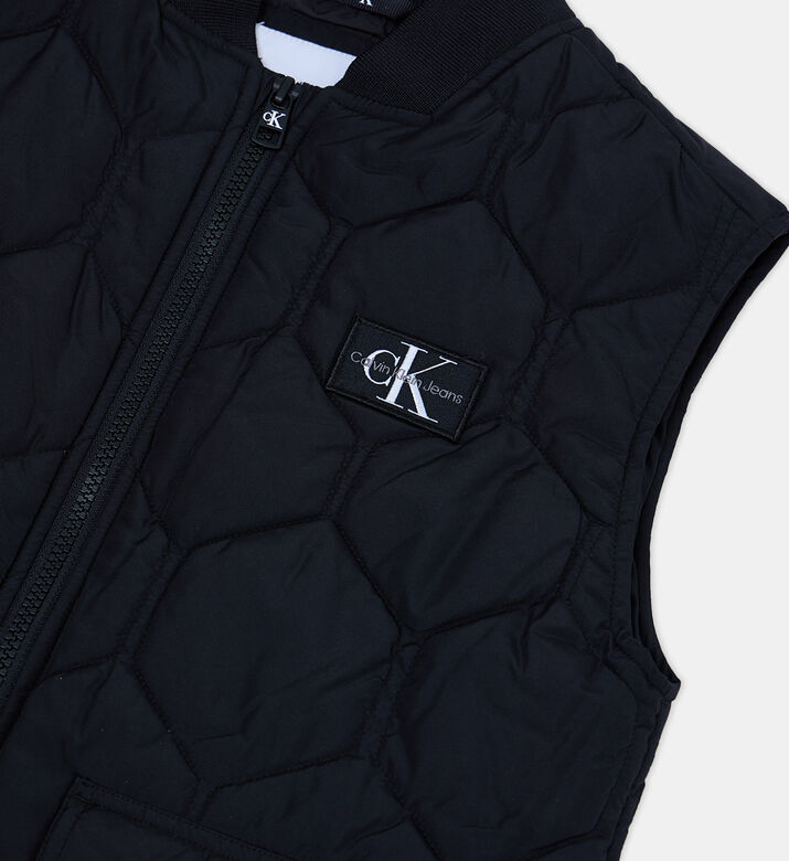 Logo-print Denim Quilted Vest