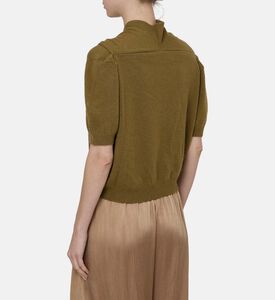 Neck Tie-detail Short-sleeve Sweater Neck Tie-detail Short-sleeve Sweater