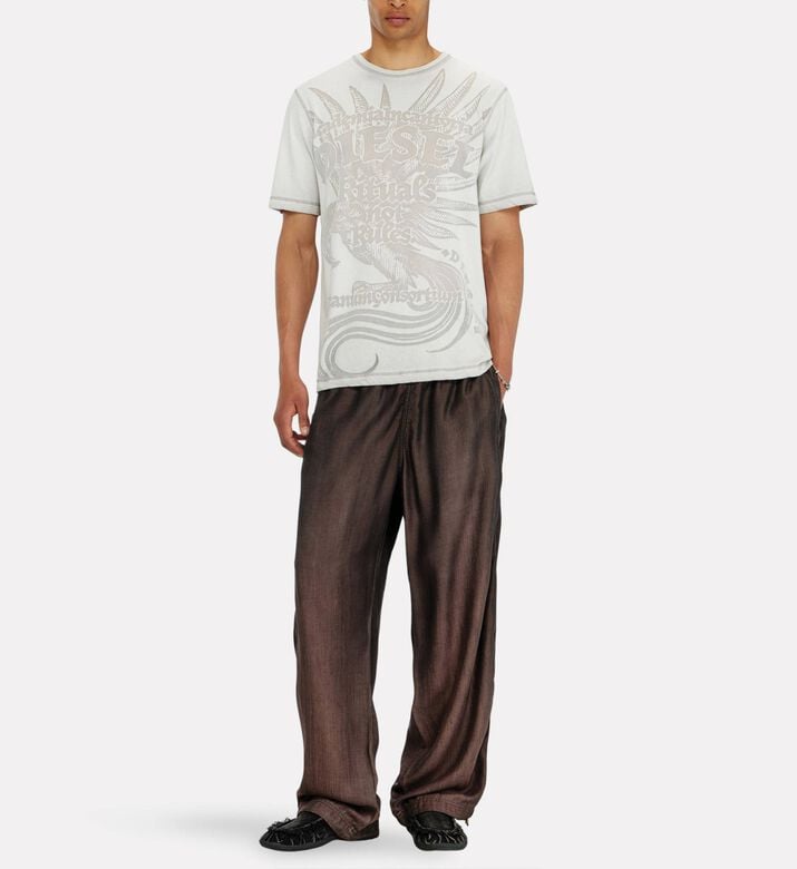 Diesel Contrast Stitch Crewneck T-shirt, Model View