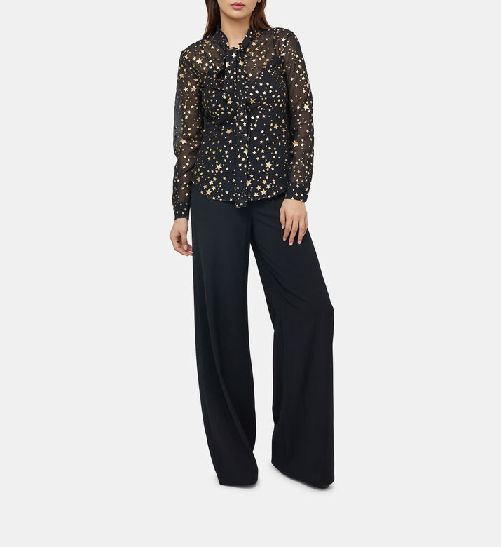 Lame Star Printed Silk Shirt