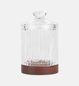 صندوق زجاجي بقاعدة خشبية