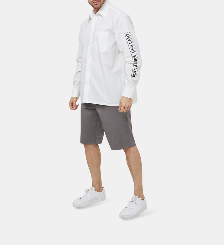 Cotton Slogan-print Poplin Shirt