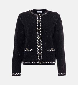 Weill Tweed Braid-detail Round Neck Cardigan, Packshot View