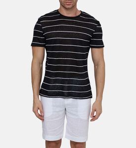 تيشيرت مخطط قطن بياقة دائرية