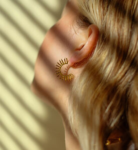 Ottoman Hands Aylin Sun-shape Hoop Earrings, Packshot View