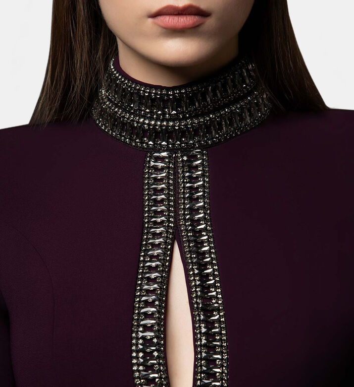 Crystal-embellished Long-sleeve Dress