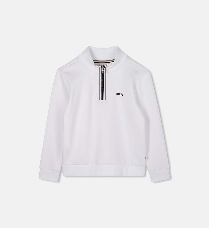 Zip Closure High Neck Sweatshirt