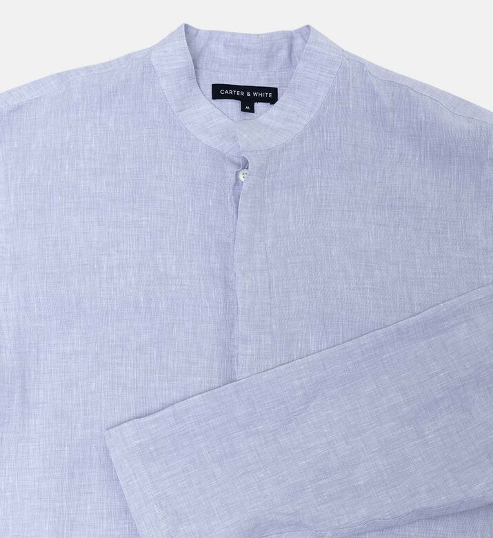 قميص بياقة كتان مندرين