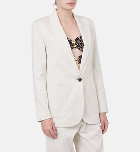 Cotton-blend Slit-sleeve Blazer