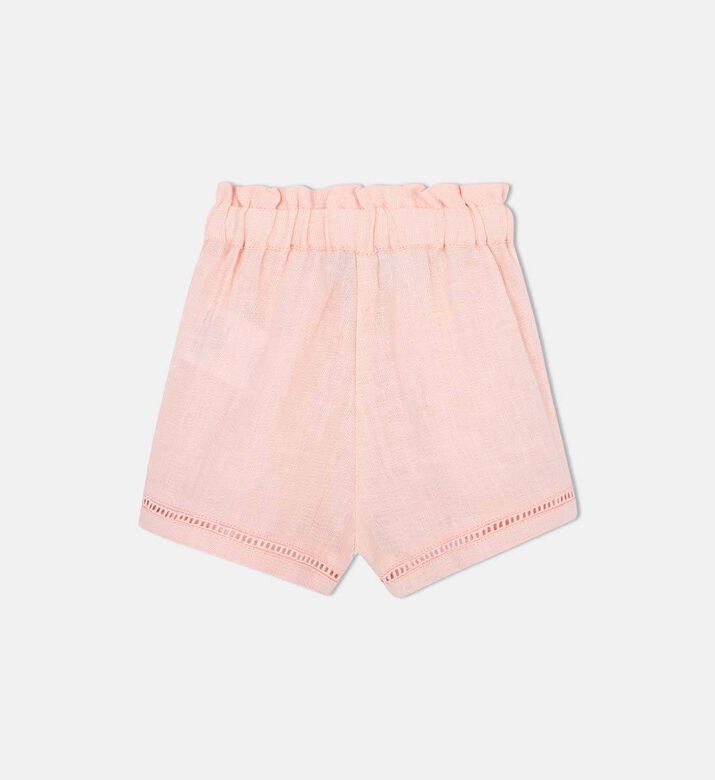 شورت بجيوب دانتيل مكشكش للبنات شورت بجيوب دانتيل مكشكش للبنات