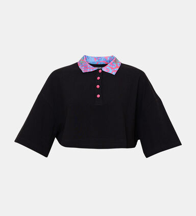 Logo Cropped Cotton Top