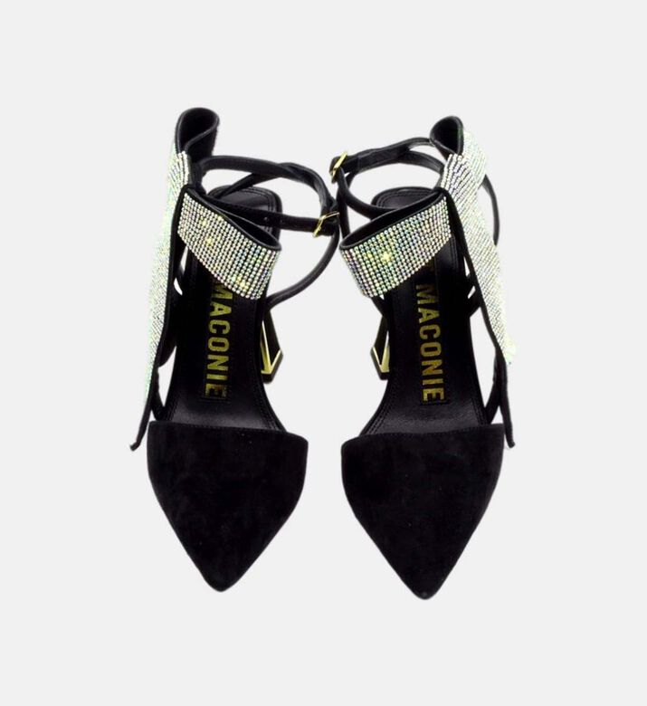 صندل ياسمينا بفيونكة كريستال من الجلد السويدي