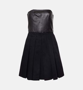 فستان بطيات بدون أكمام