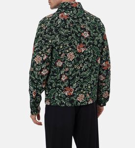 Les Deux Jaiden Floral Jacquard Long-sleeve Overshirt, Model View