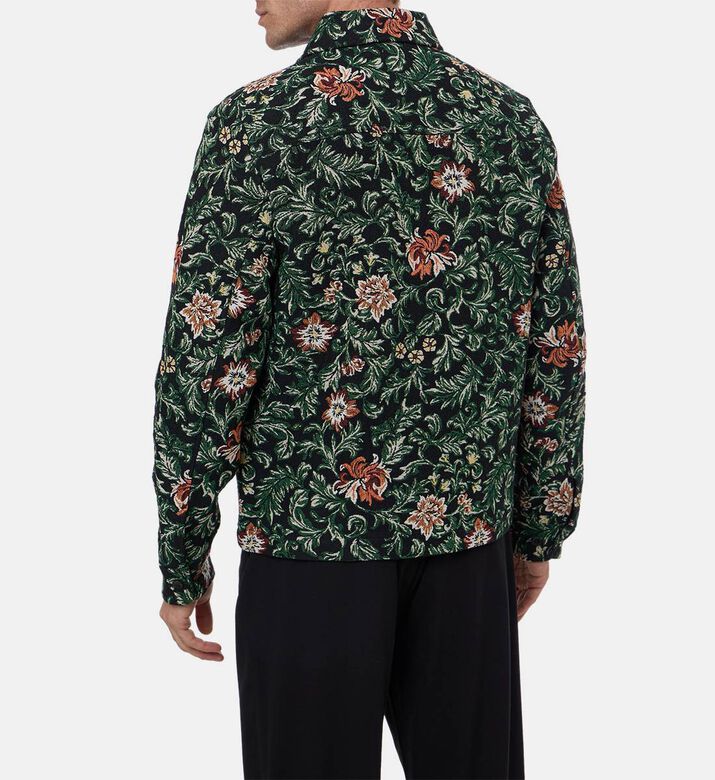 Les Deux Jaiden Floral Jacquard Long-sleeve Overshirt, Model View