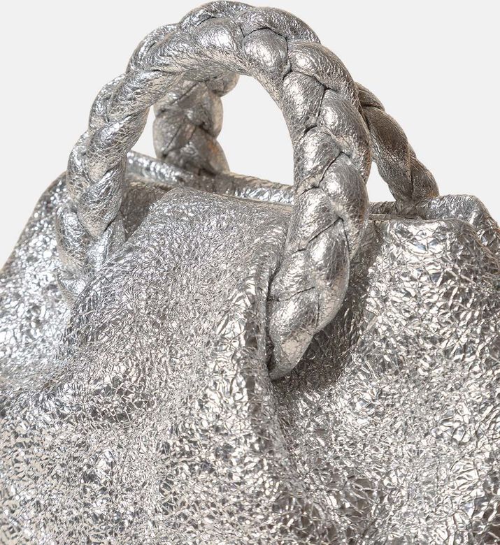 Bombon Crinkled Metallic Leather Handbag