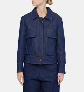 جاكيت دنيم بجيوب خارجية قطنية